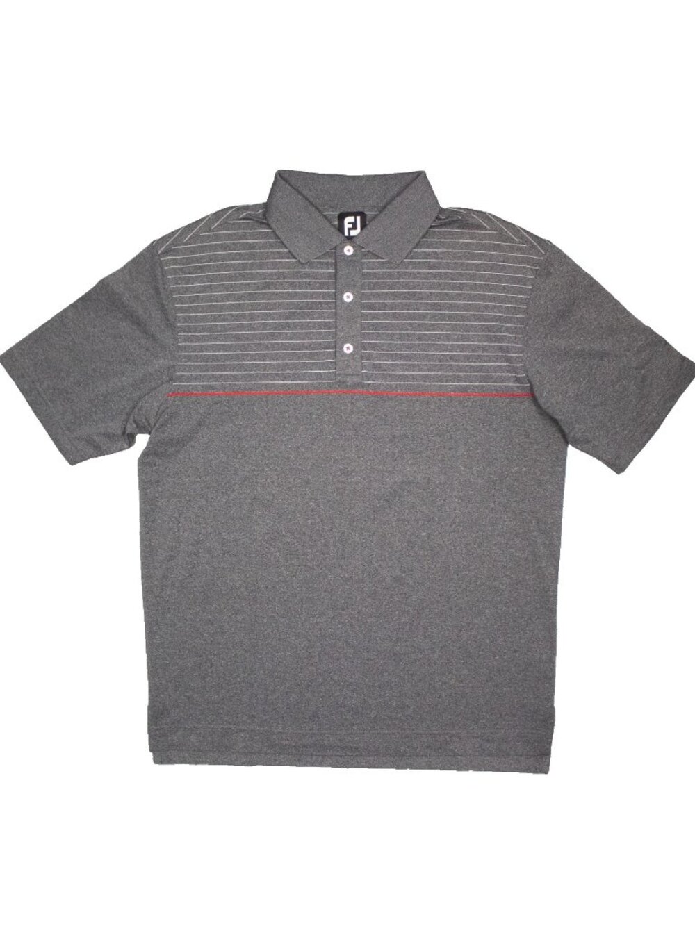 FootJoy Golf Shirt Stretch Polo Short Sleeve Grey Large